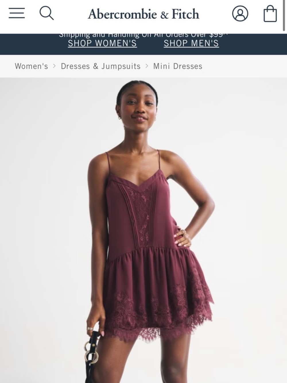 Abercrombie and fitch red v neck lace ruffle mini dress red m NWT